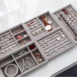 Organizador de Joias e Acessórios em Veludo Modular - A Elegância da Organização