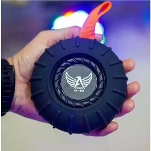 Caixa de Som Bluetooth Portátil (Estilo Pneu) - Som Potente e Design Aventureiro