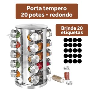 Porta Temperos Giratório 20 Potes